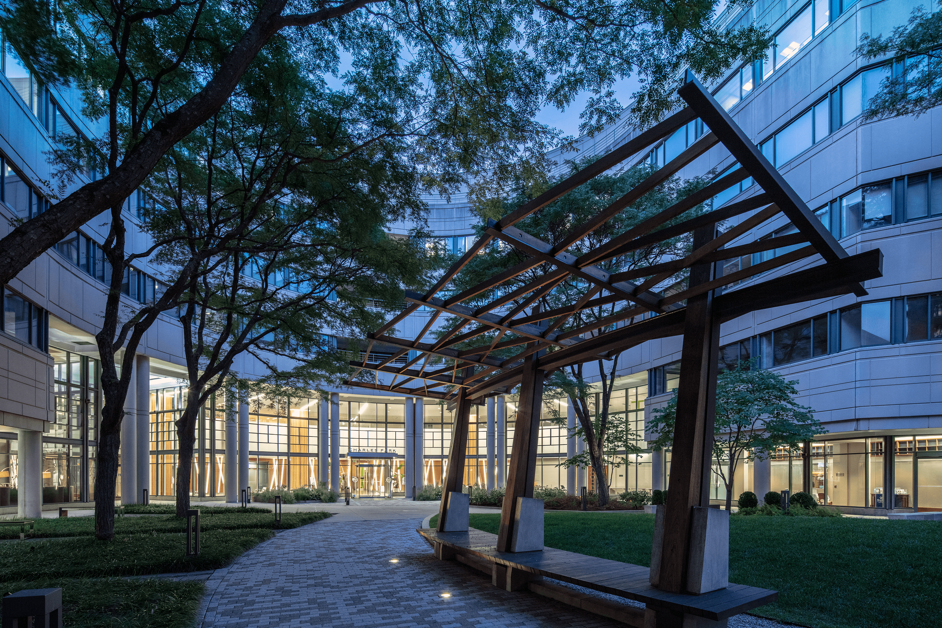 image of One Charles Park internal park area