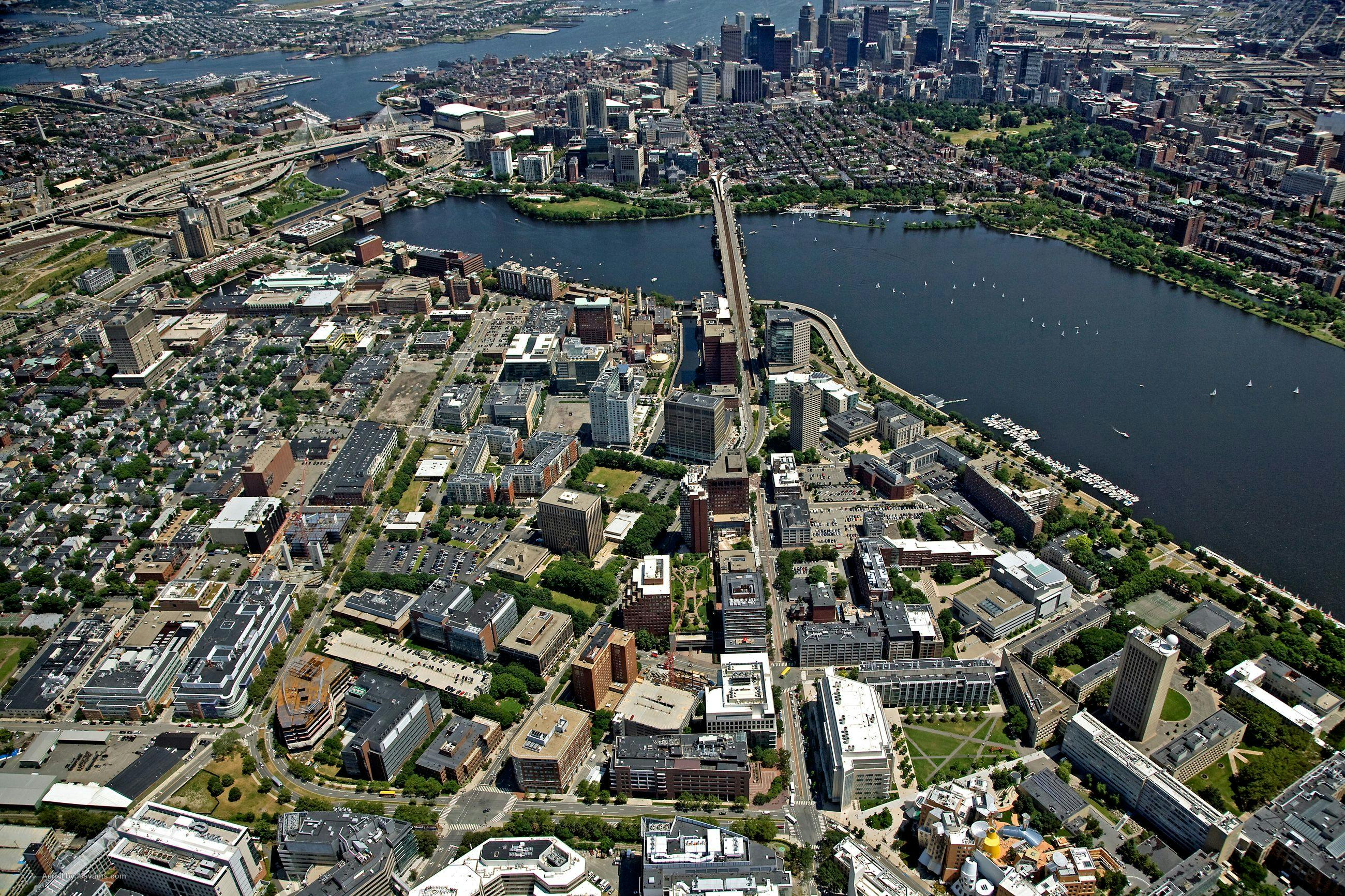 Aerial view photo of Cambridge, MA